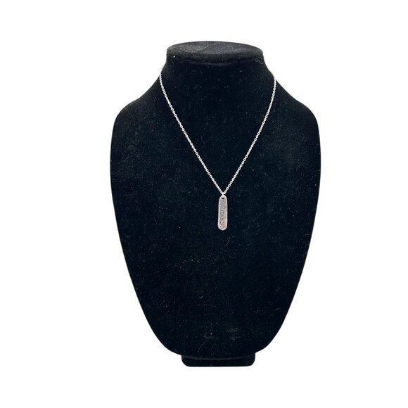 Kindness Pewter Bar Necklace Message Necklace Diamond Cut Stainless Steel - Picture 3 of 7